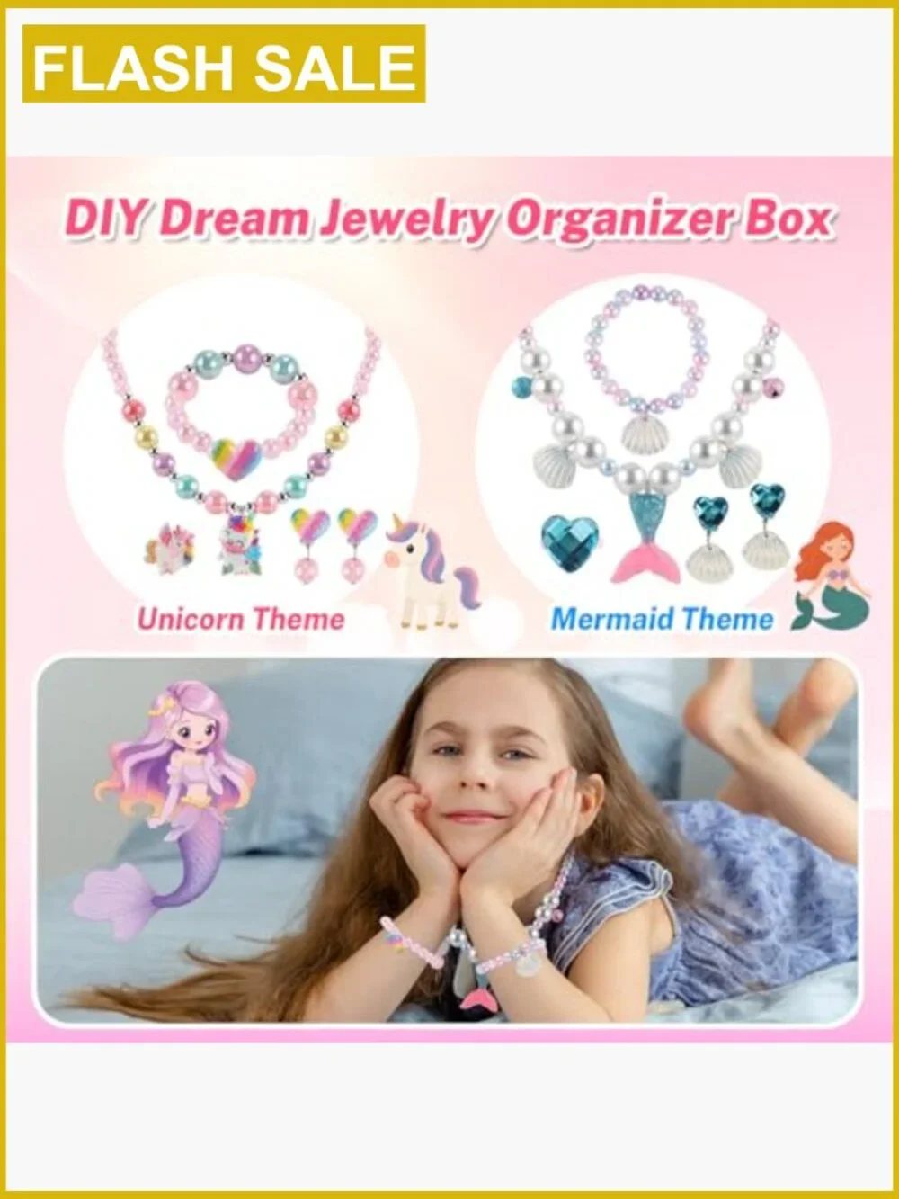 42pc Princess Jewelry Set Rings Earrings Necklace Hair Clips Stickers Toy